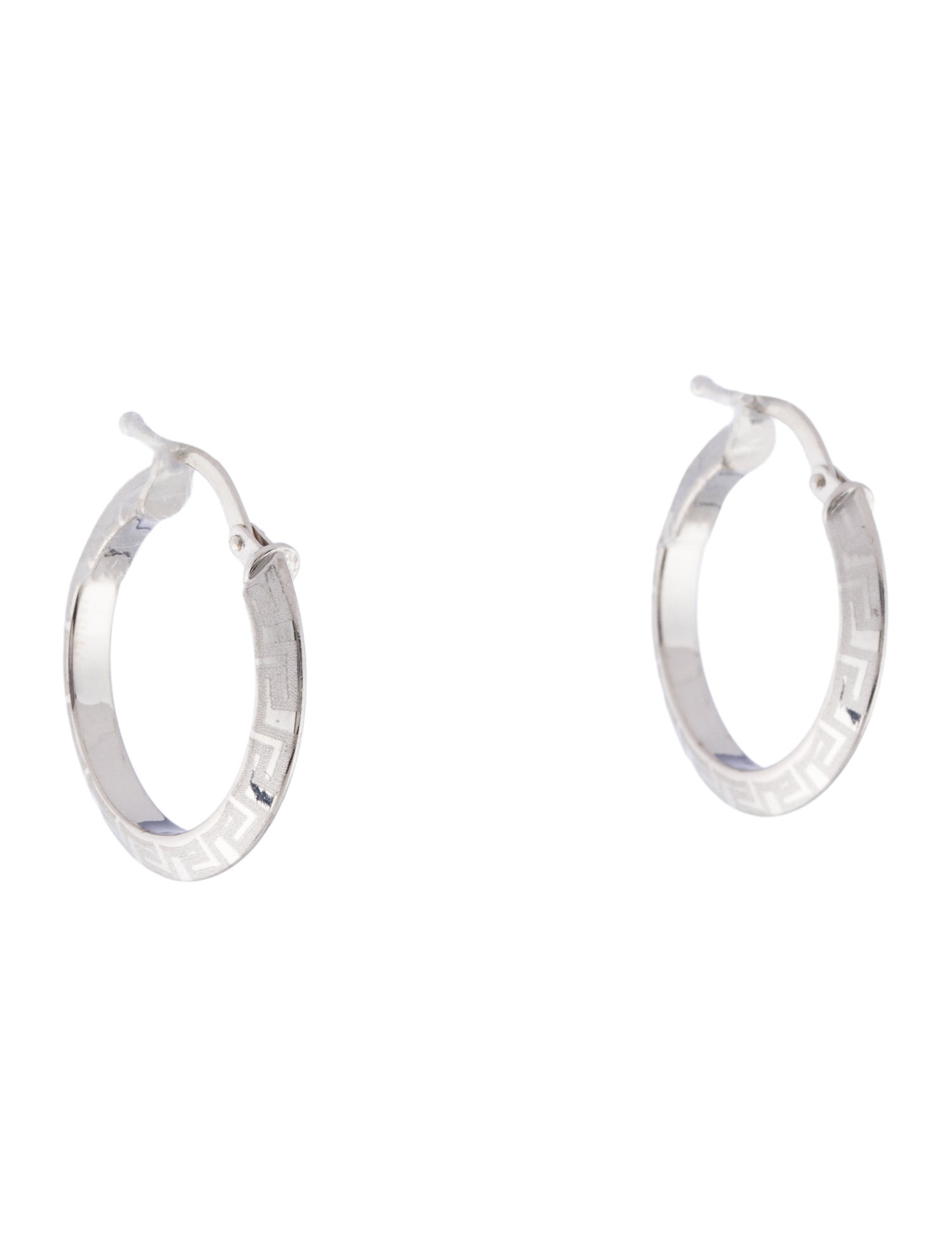 Earrings 10K Greek Key Hoop