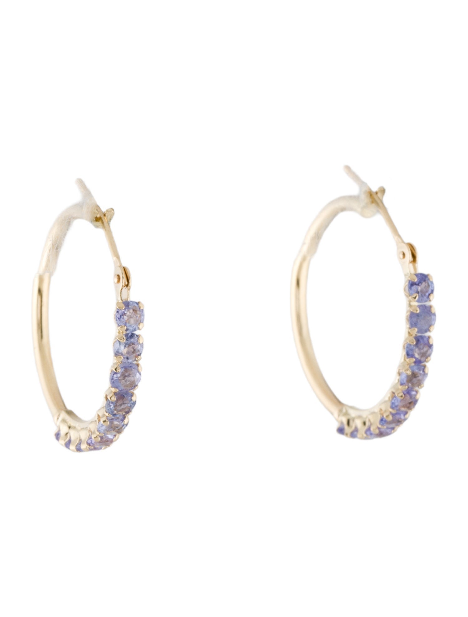 Earrings 14K 1.15ctw Tanzanite Hoop