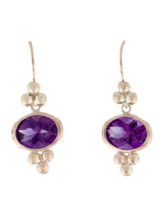 Earrings 10K Amethyst Drop Earrings