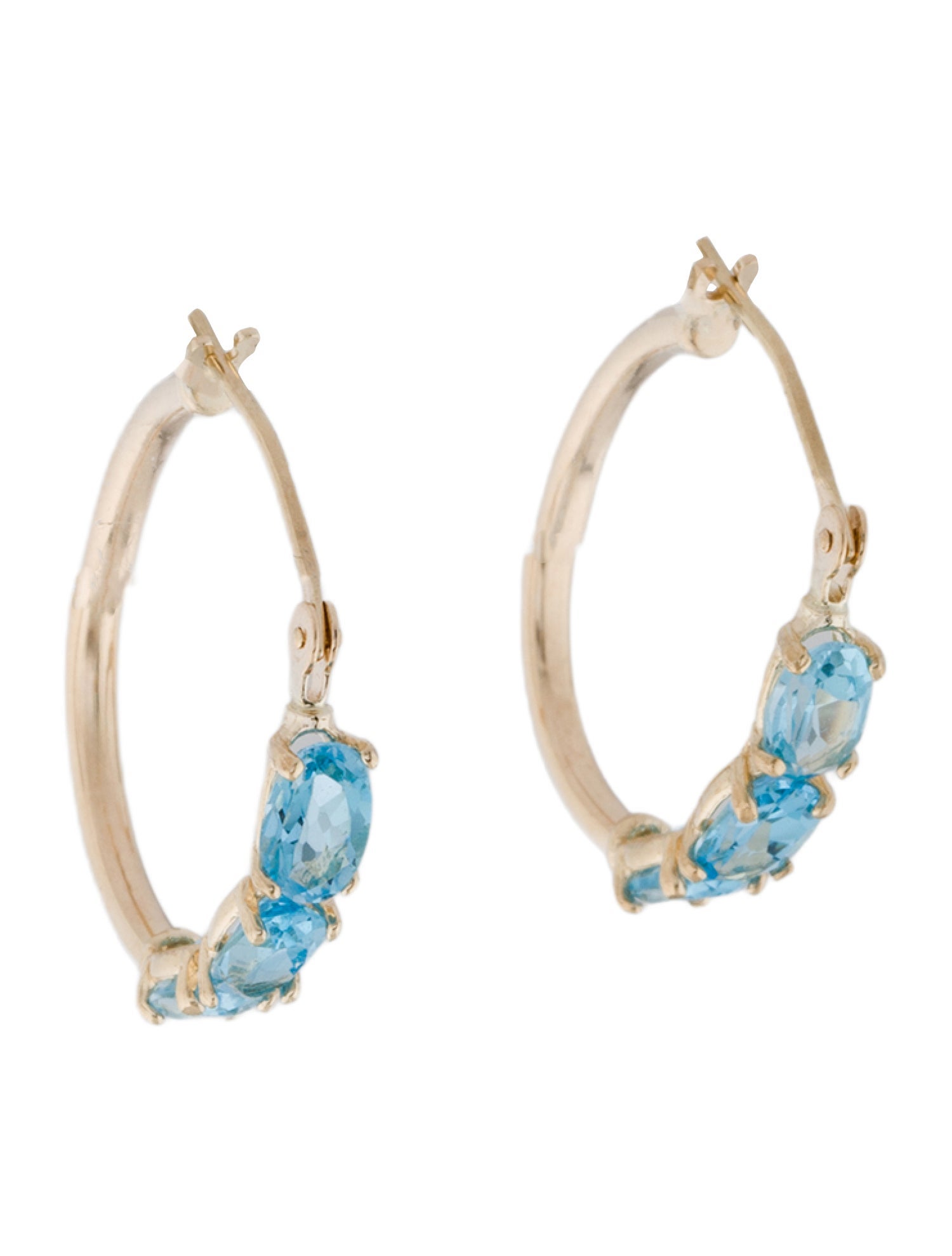 Earrings 10K 1.56ctw Topaz Hoop