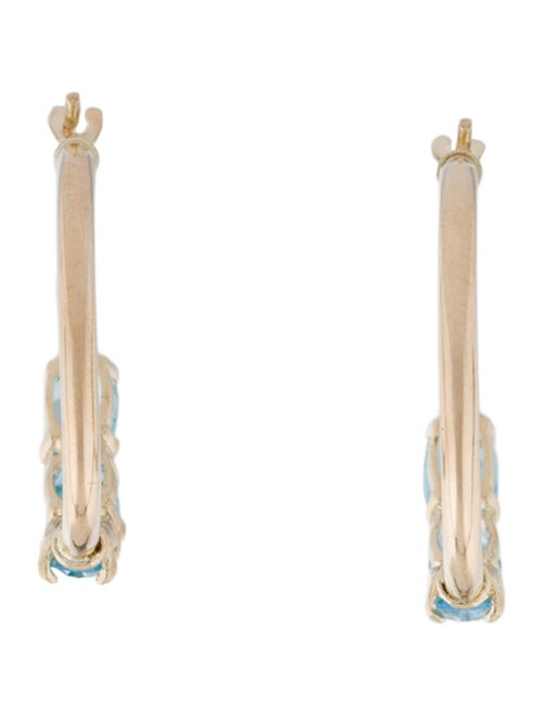 Earrings 10K 1.56ctw Topaz Hoop Earrings