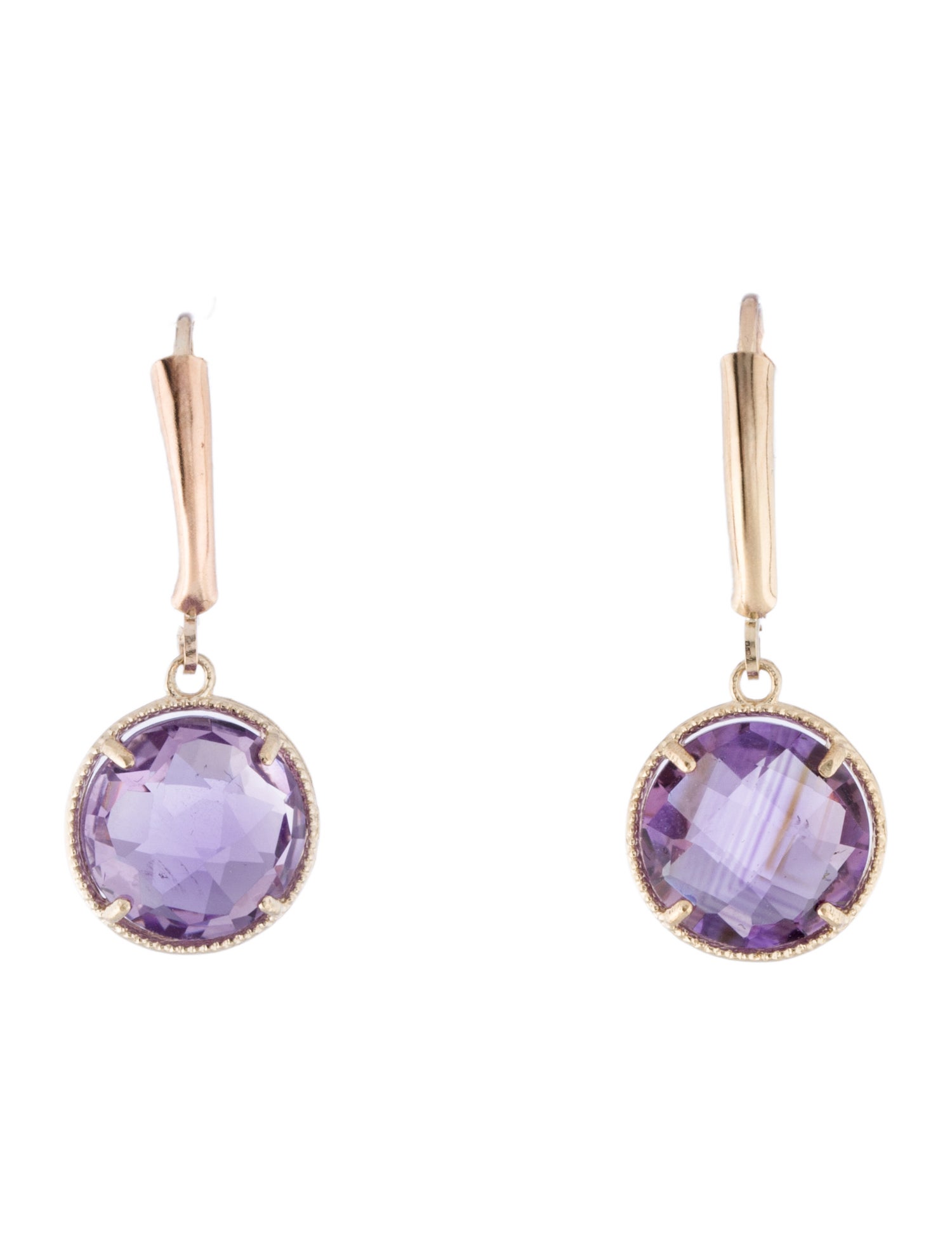 Earrings 10K Amethyst Drop