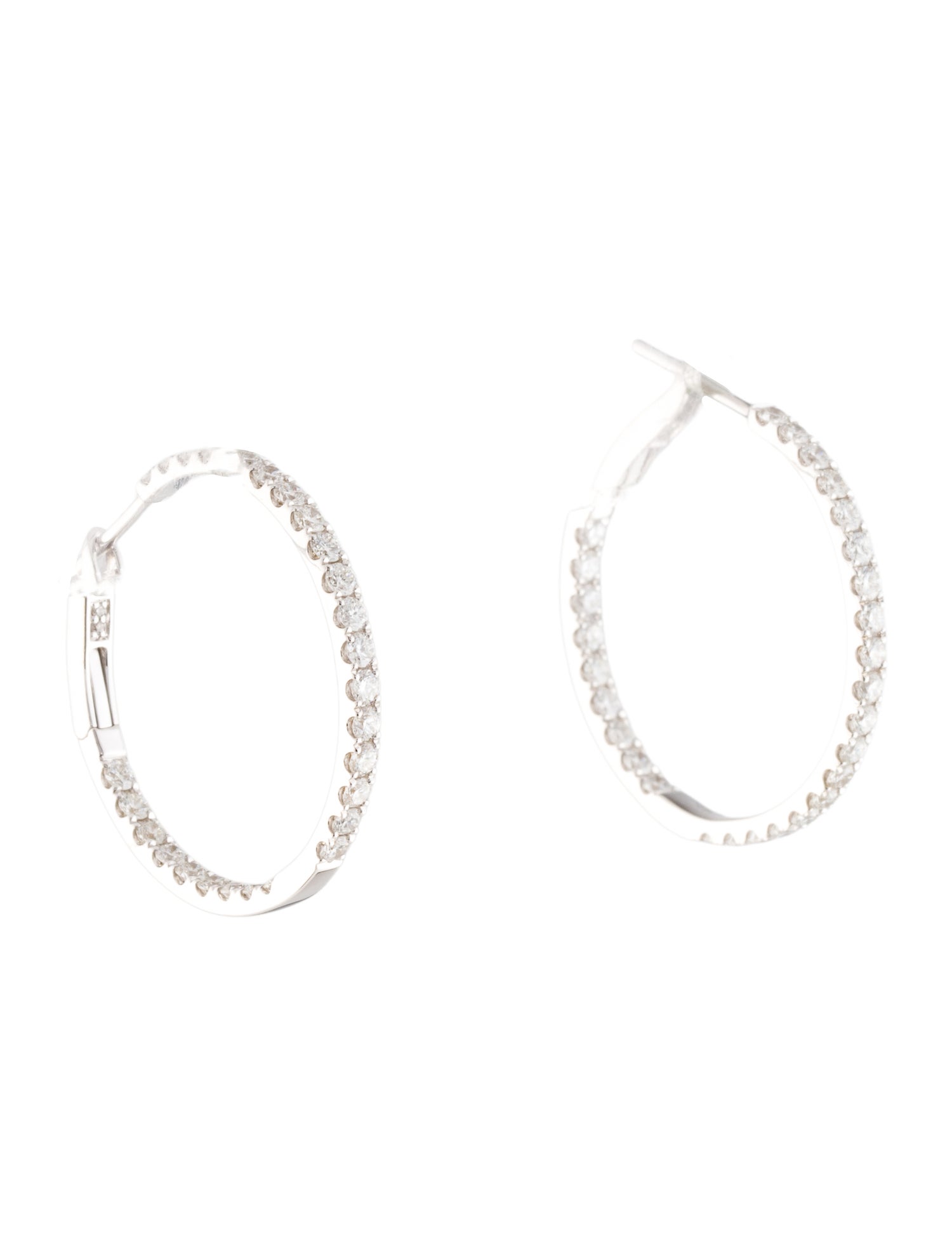 Earrings 18K 1.12ctw Diamond Inside-Out Hoop