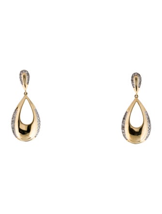 Earrings 14K Diamond Teardrop Drop Earrings