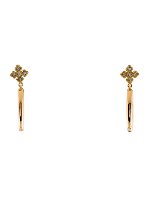 Earrings 14K Diamond Oval Drop Earrings