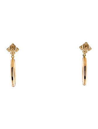 Earrings 14K Diamond Oval Drop Earrings
