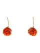 Earrings 18K Coral Rose Drop Earrings
