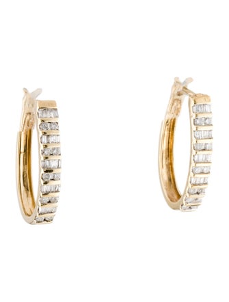Earrings 10K Diamond Hoop Earrings