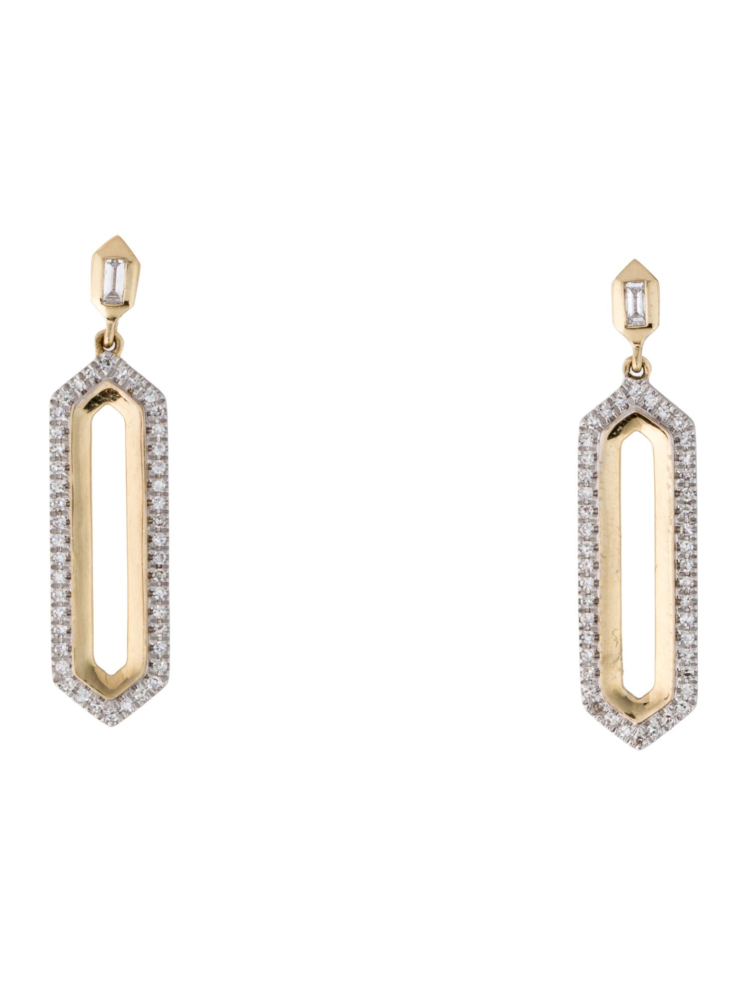 Earrings 14K Diamond Pavé Open Drop Earrings