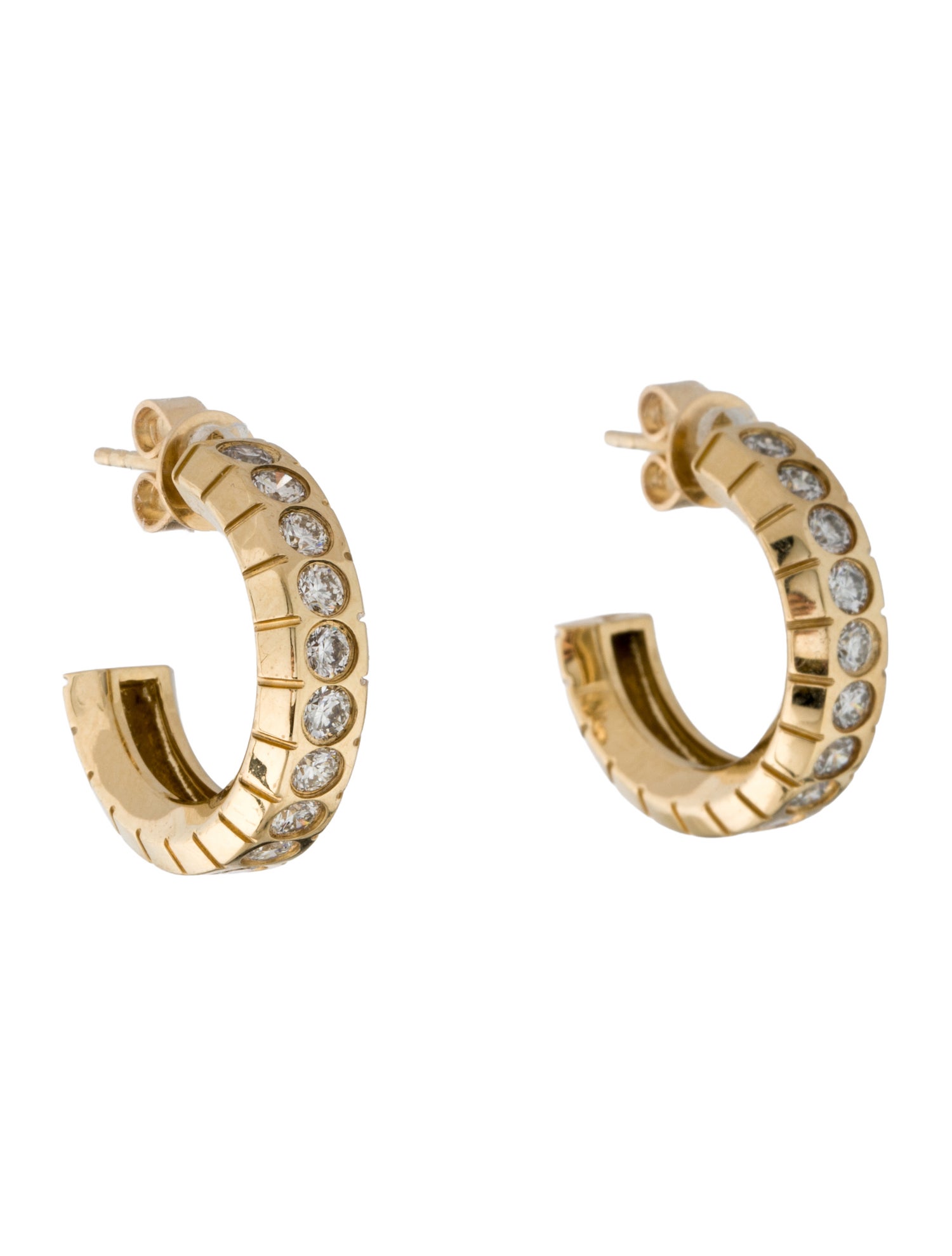 Earrings 14K 1.30ctw Diamond Hoop Earrings