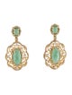 Earrings 14K Aventurine Quartz & Diamond Drop Earrings