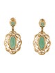 Earrings 14K Aventurine Quartz & Diamond Drop Earrings