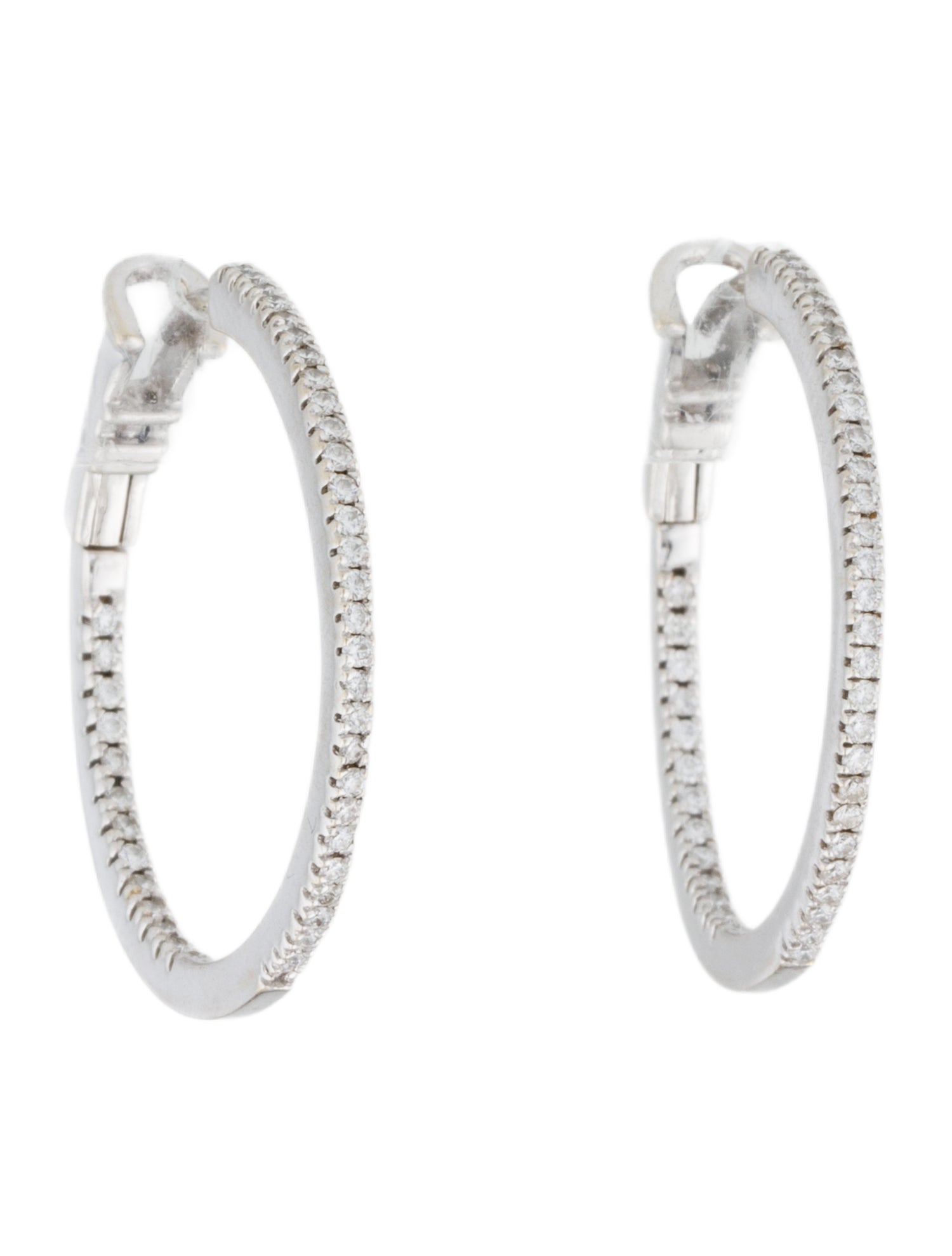 Earrings 18K Diamond Inside Out Hoop