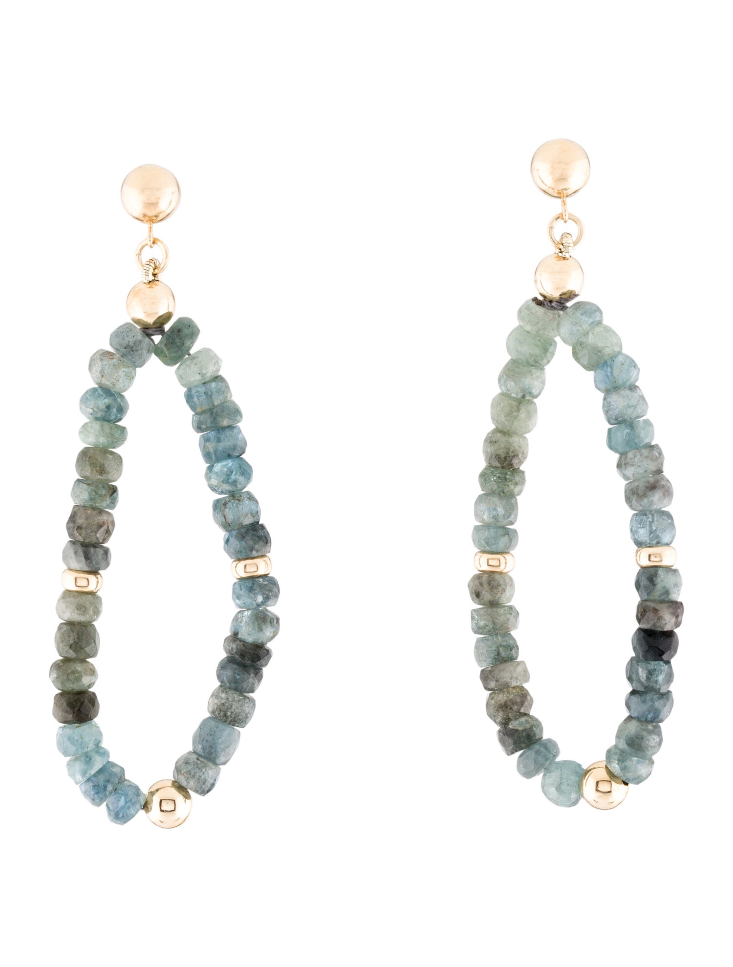 Earrings 14K Aquamarine Bead Drop