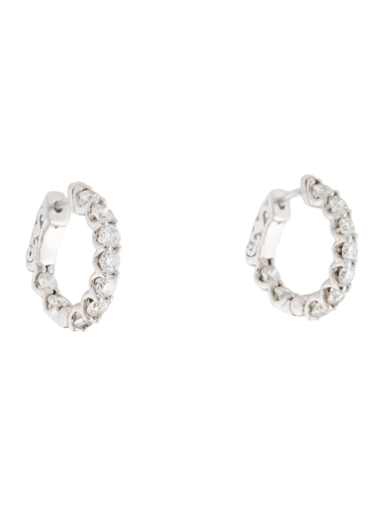 Earrings 14K 1.80ctw Diamond Hoop
