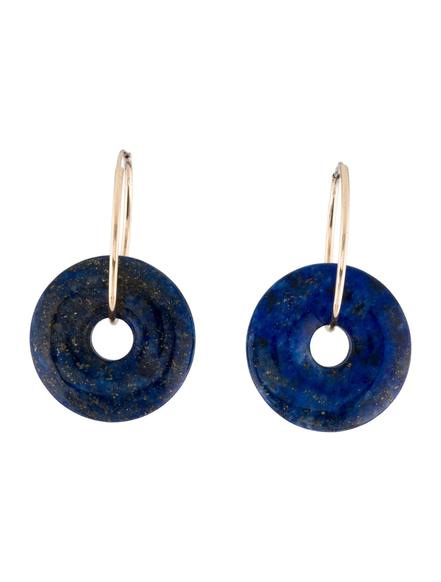 Earrings 14K Lapis Lazuli Hoop Drop