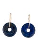 Earrings 14K Lapis Lazuli Hoop Drop Earrings