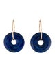 Earrings 14K Lapis Lazuli Hoop Drop Earrings