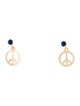 Earrings 10K Sapphire Peace Sign Drop Earrings