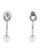 Earrings 14K Pearl, Amethyst & Diamond Drop Earrings