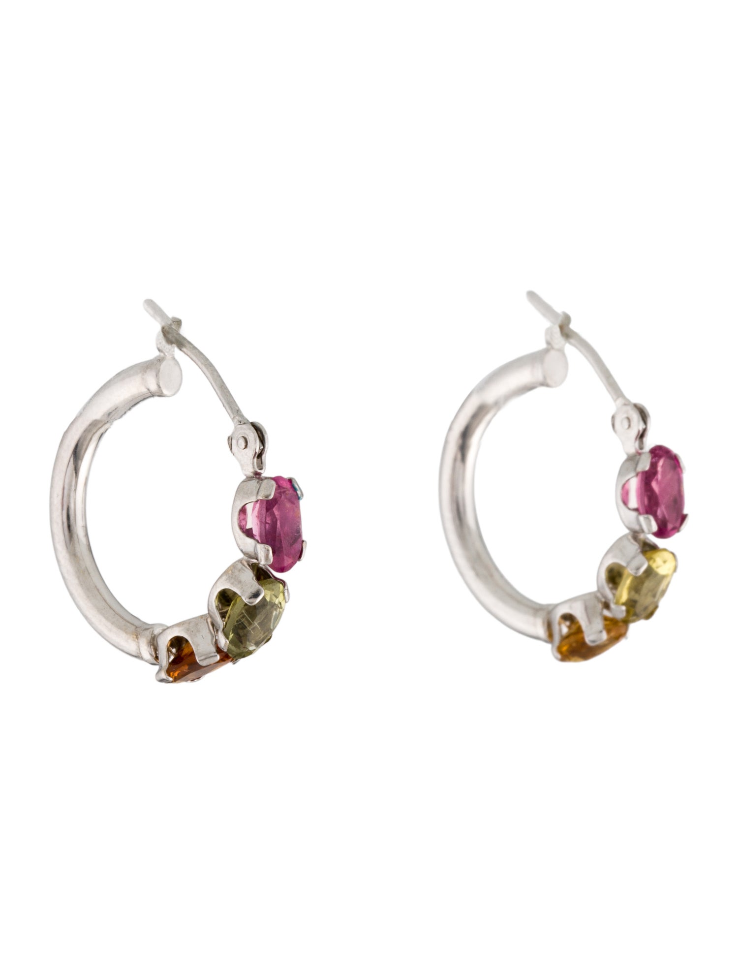 Earrings 14K Tourmaline Hoop