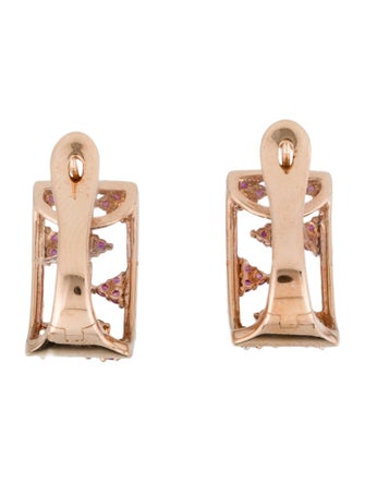 Earrings 14K Ruby & Diamond Earclip Earrings