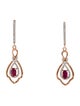 Earrings 14K Ruby & Diamond Drop Earrings