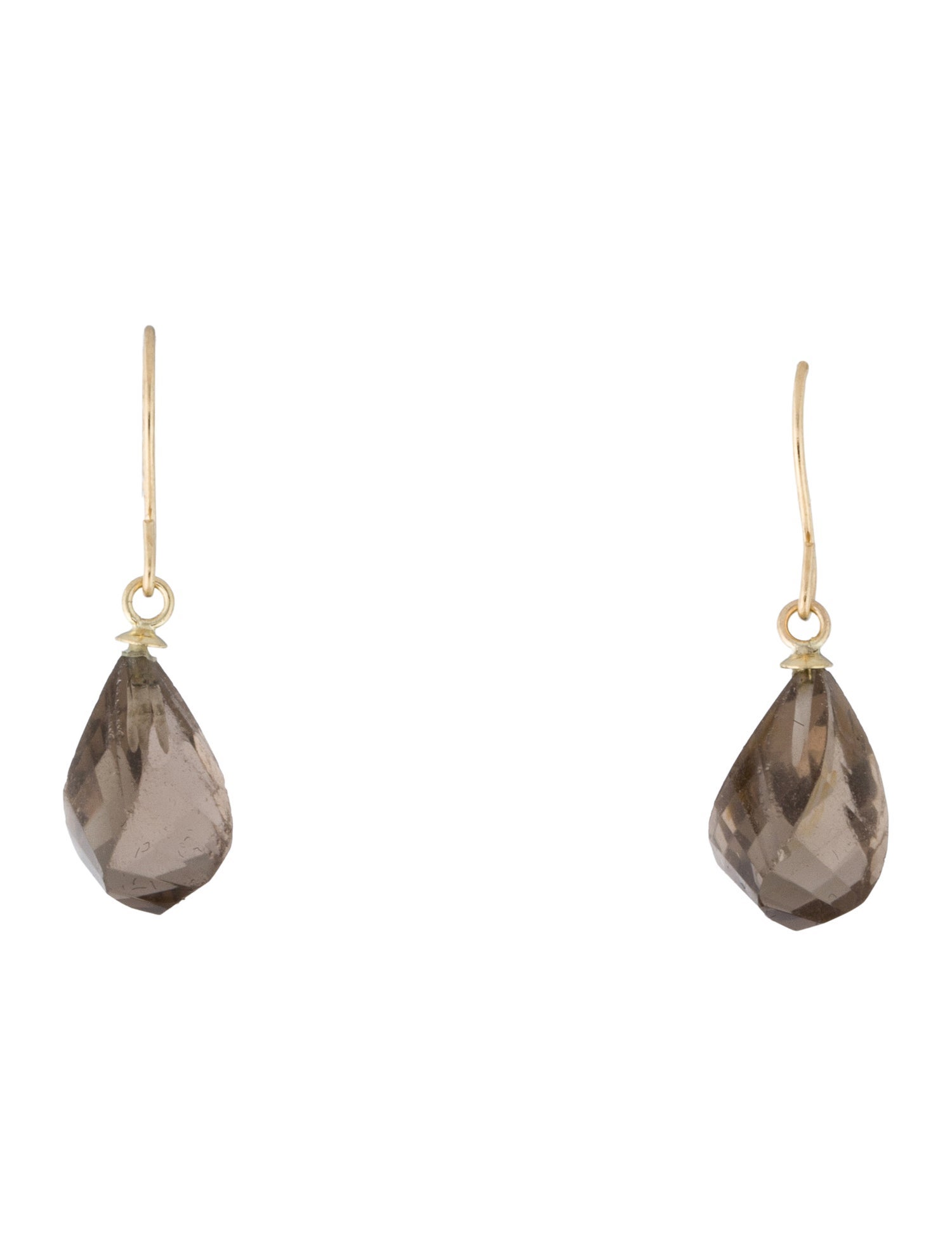 Earrings 14K Smoky Quartz Drop Earrings