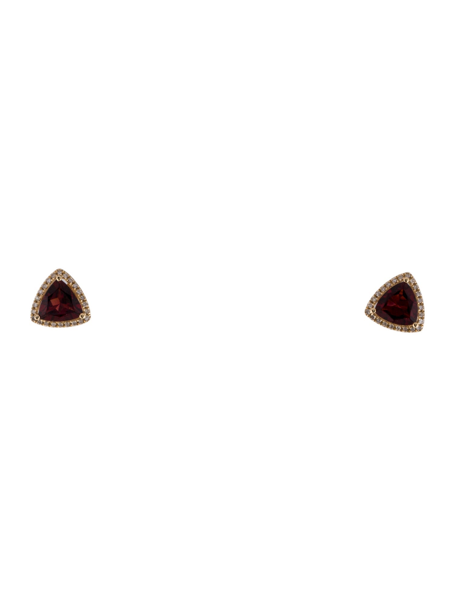 Earrings 14K Garnet & Diamond Stud