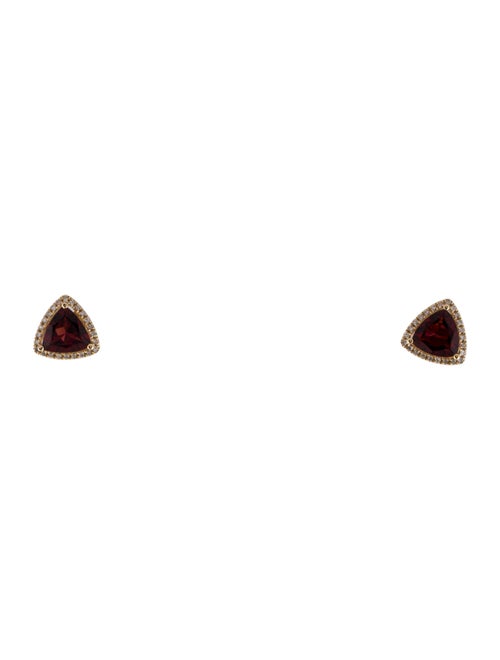 Earrings 14K Garnet & Diamond Stud Earrings