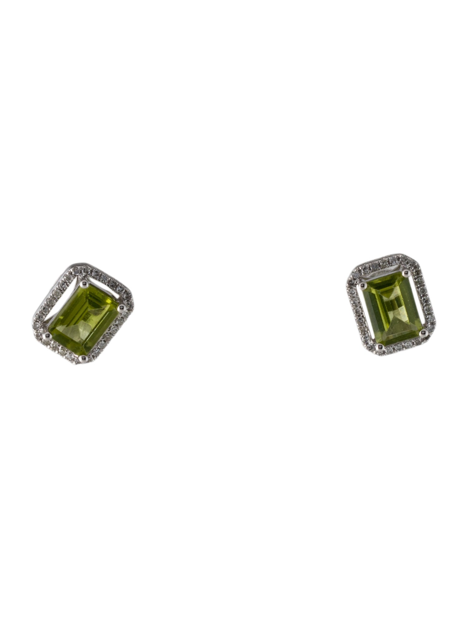 Earrings 14K 1.78ctw Peridot & Diamond Stud Earrings