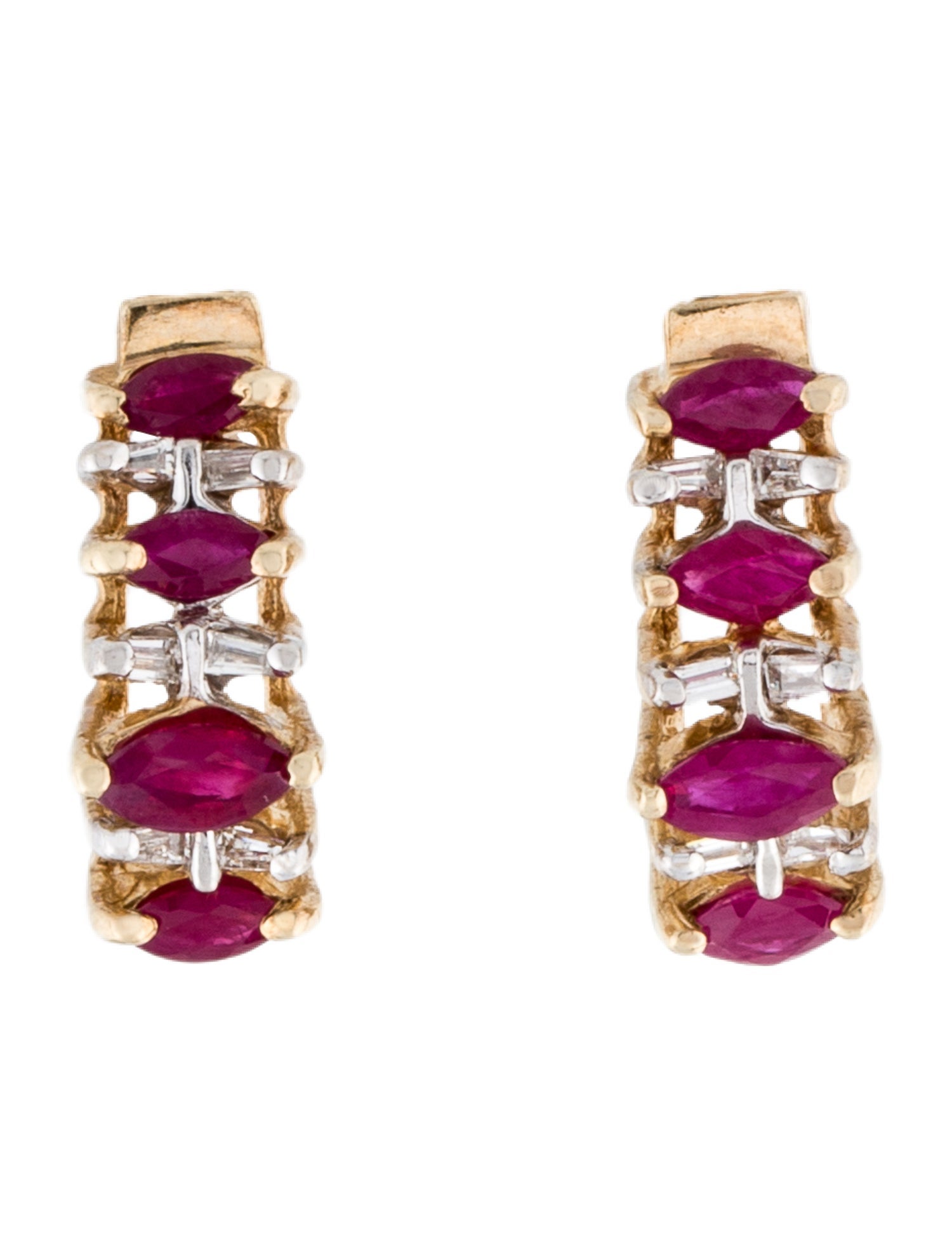 Earrings 10K Ruby and Diamond Earclips