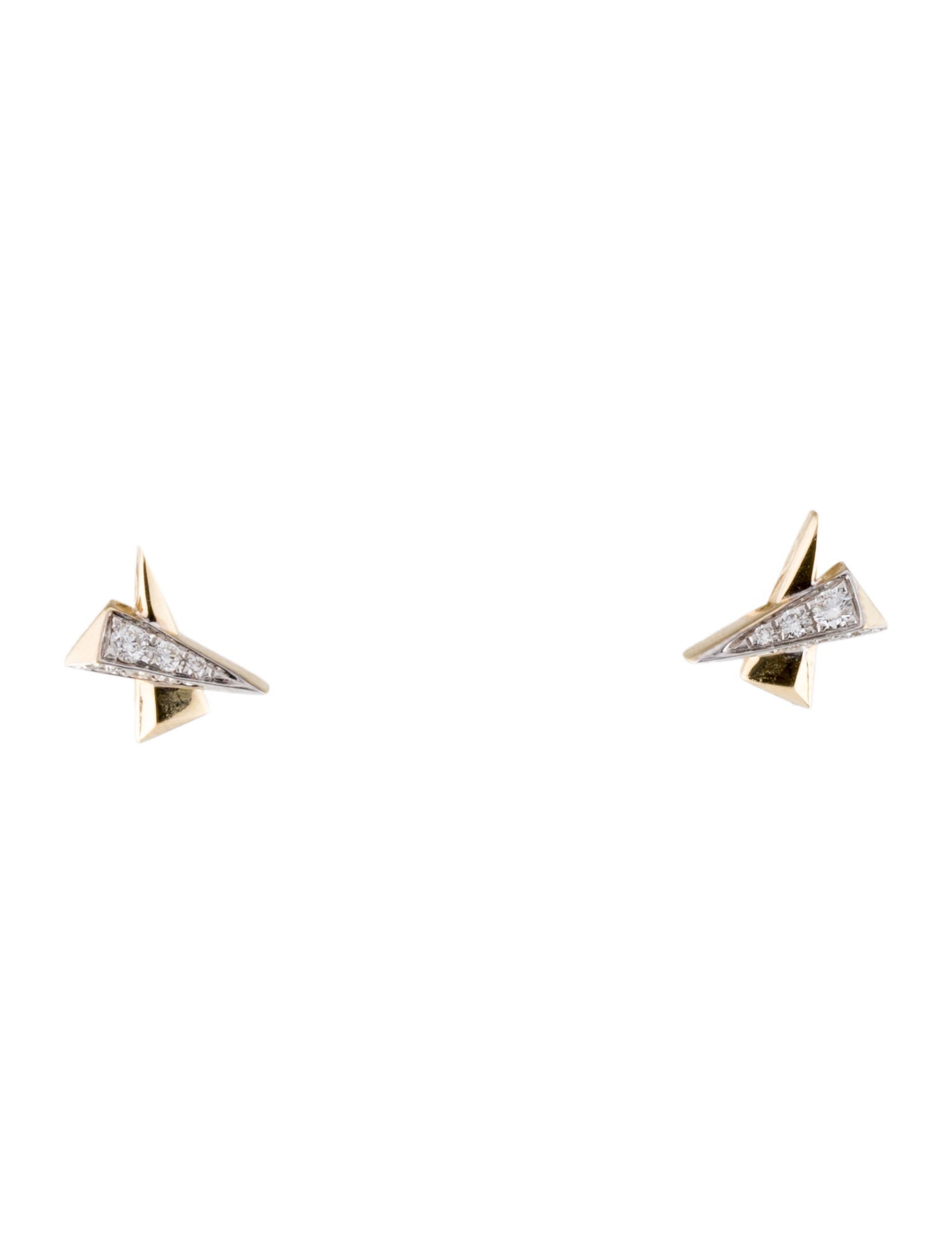 Earrings 14K Diamond X Stud