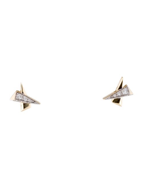 Earrings 14K Diamond X Stud Earrings