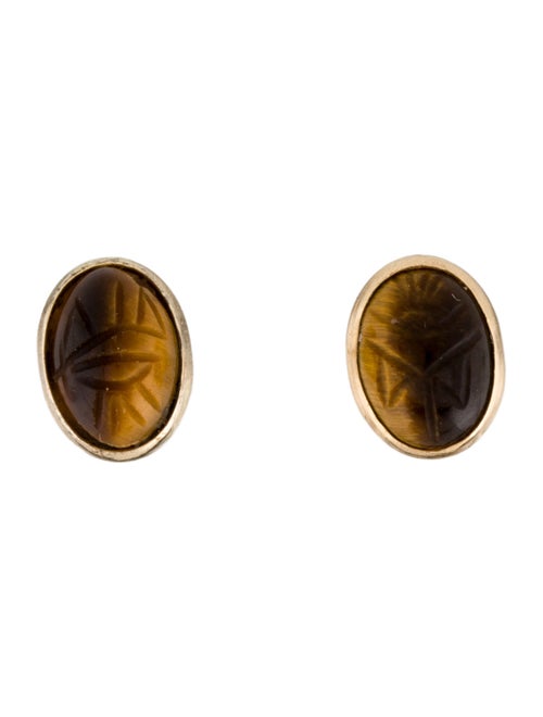 Earrings 14K Tigers Eye Quartz Stud Earrings