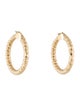 Earrings 14K Textured Hollow Hoop Earrings