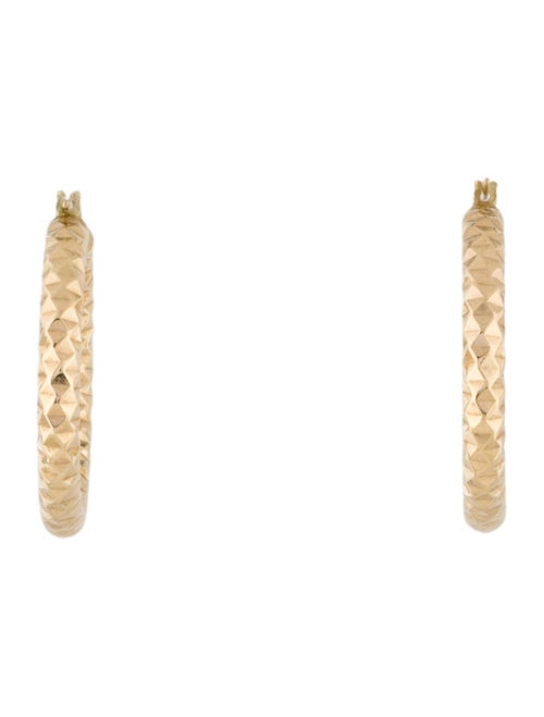 Earrings 14K Textured Hollow Hoop Earrings