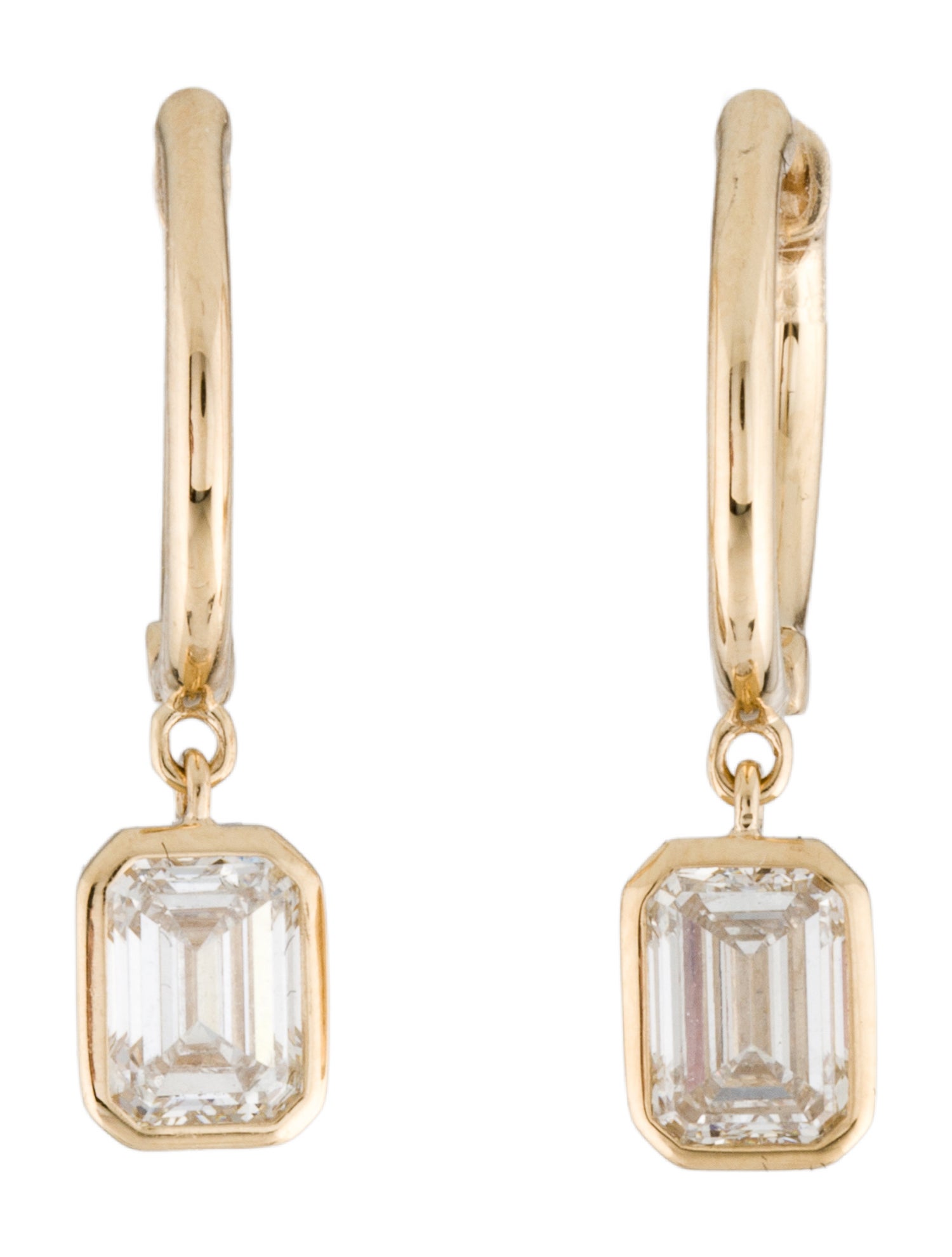 Earrings 14K 1.52ctw Lab-Grown Diamond Huggie Hoop Drop