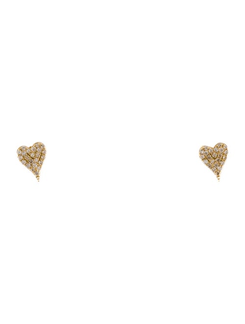 Earrings 14K Diamond Heart Stud Earrings