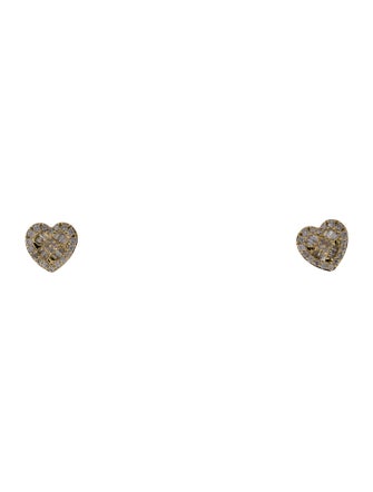 Earrings 14K Diamond Cluster Heart Stud Earrings