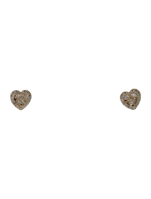 Earrings 14K Diamond Cluster Heart Stud Earrings