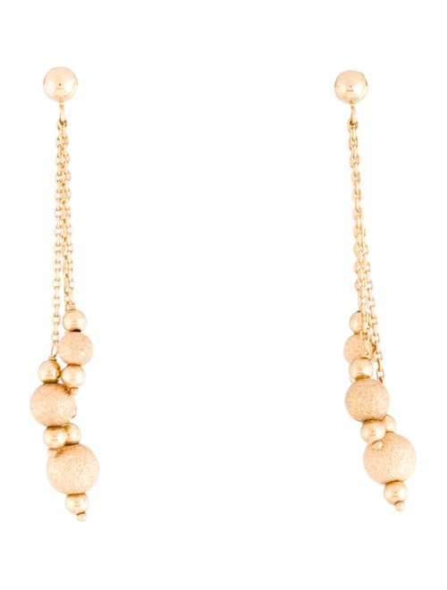 Earrings 14K Textured Bead Drop Earrings