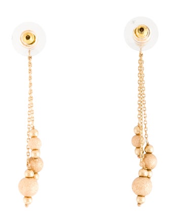 Earrings 14K Textured Bead Drop Earrings