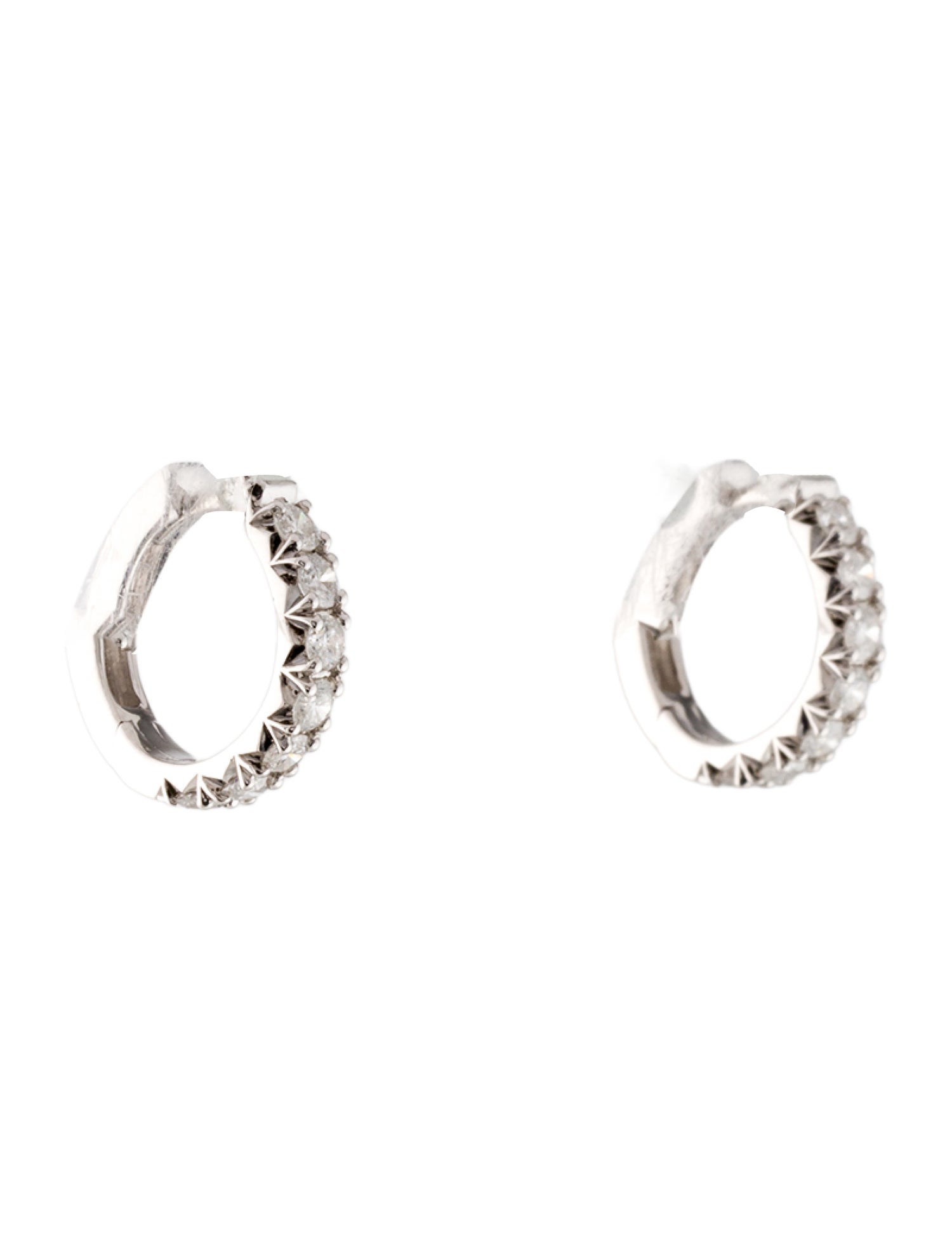 Earrings 14K Diamond Huggie Hoop