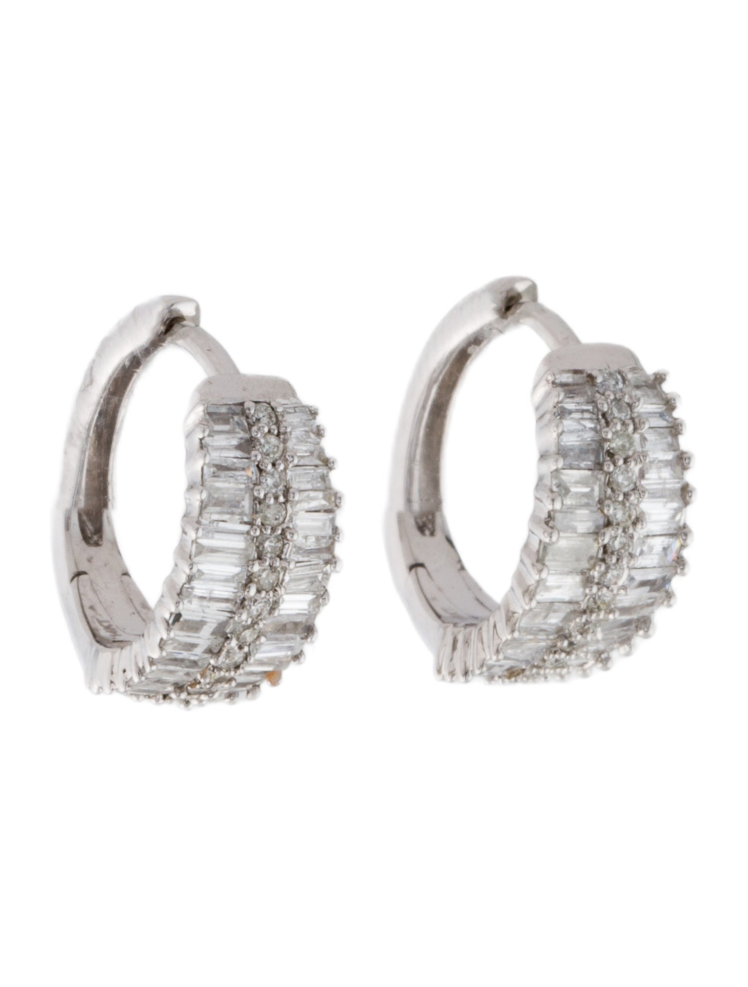 Earrings 14K Diamond Huggie Hoop Earrings