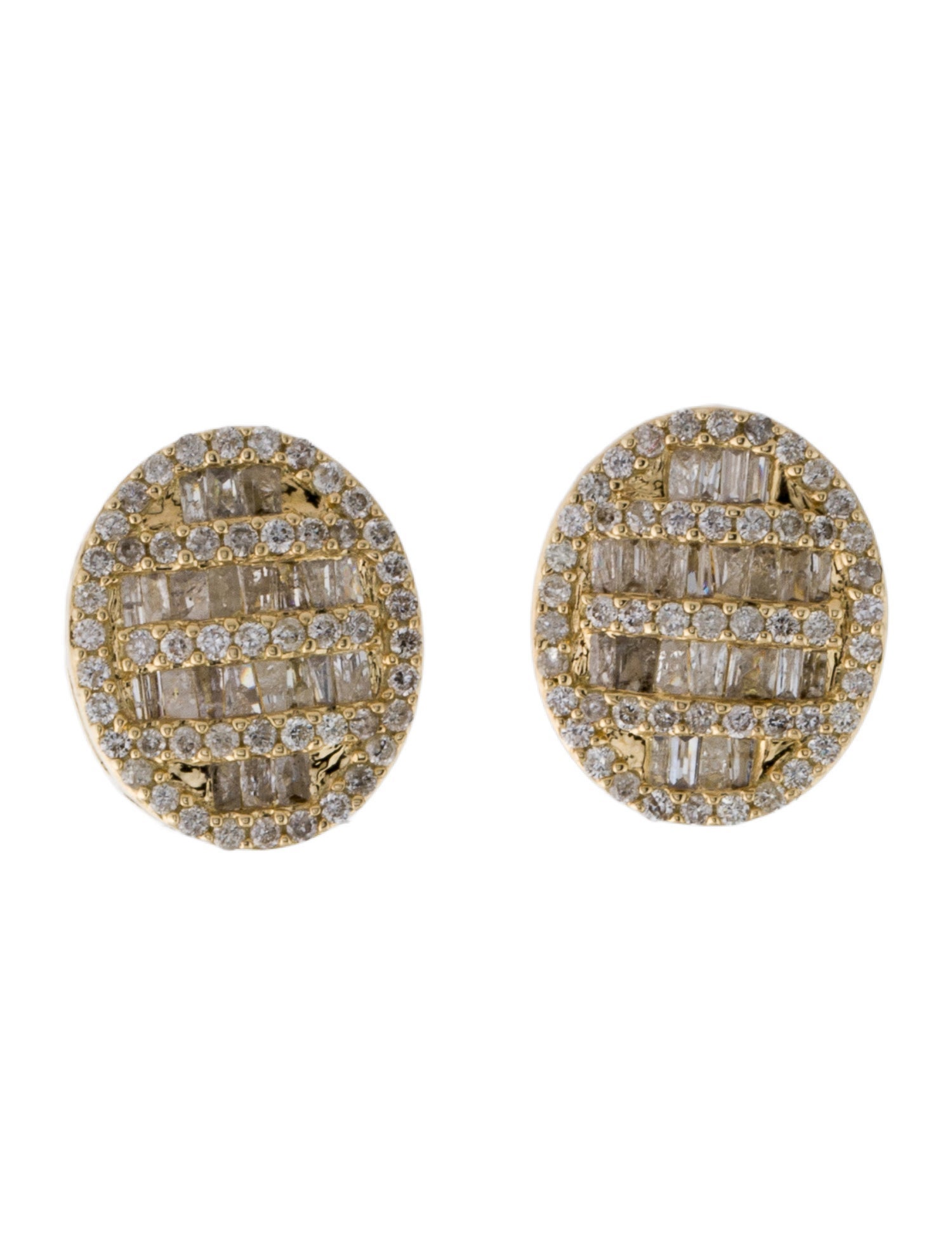 Earrings 14K 1.10ctw Diamond Pavé Oval Stud Earrings
