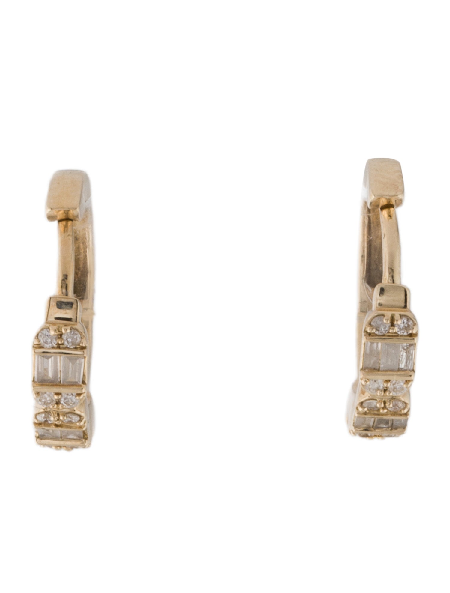 Earrings 14K Diamond Huggie Hoop Earrings