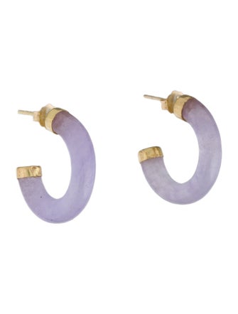 Earrings 14K Dyed Jadeite Hoop Earrings
