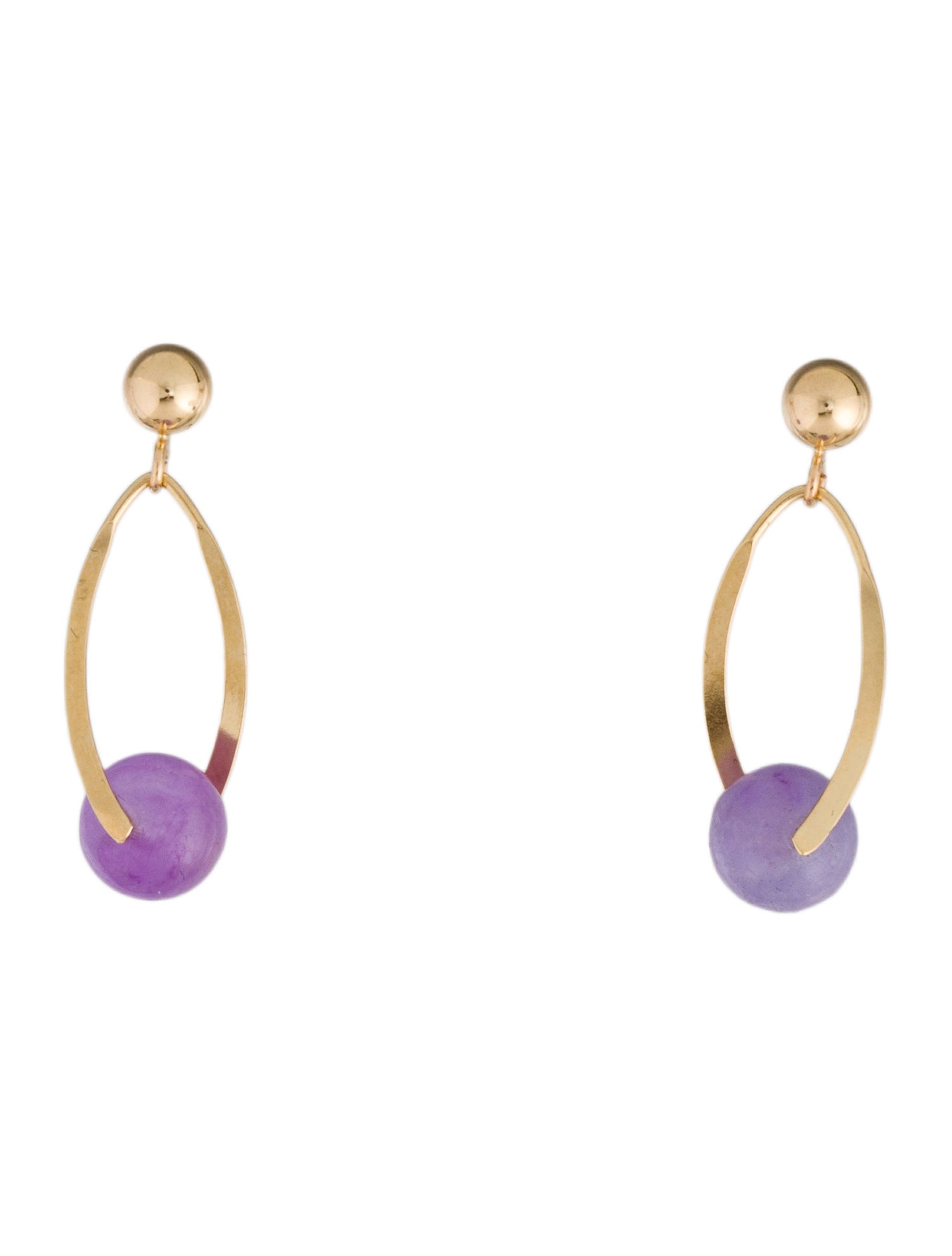 Earrings 14K Dyed Jadeite Drop