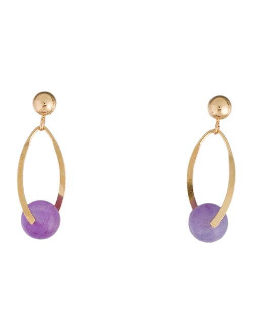 Earrings 14K Dyed Jadeite Drop Earrings